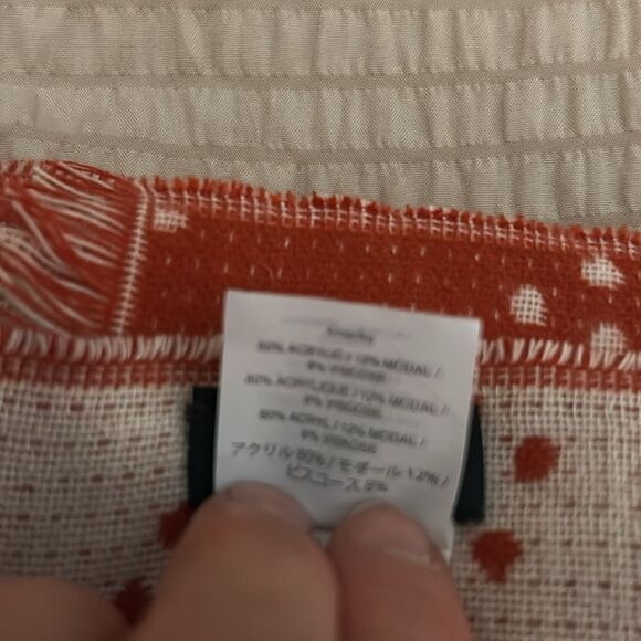 Madewell orange and White Polka Dot Scarf - Picture 5 of 7